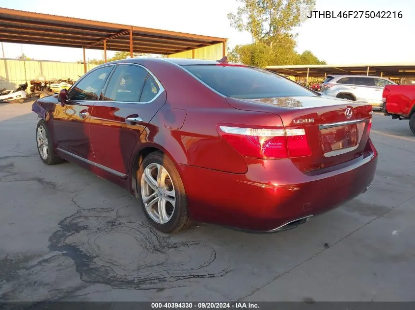 JTHBL46F275042216 2007 Lexus Ls 460