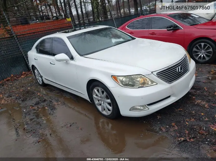 JTHGL46F675017860 2007 Lexus Ls 460 L