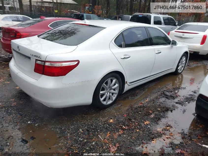 JTHGL46F675017860 2007 Lexus Ls 460 L