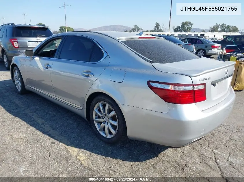 JTHGL46F585021755 2008 Lexus Ls 460 L