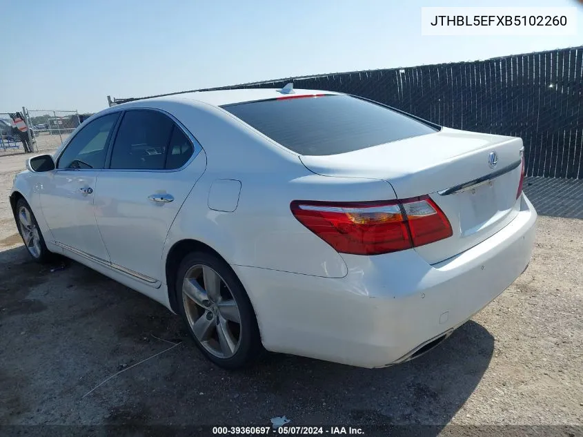 JTHBL5EFXB5102260 2011 Lexus Ls 460