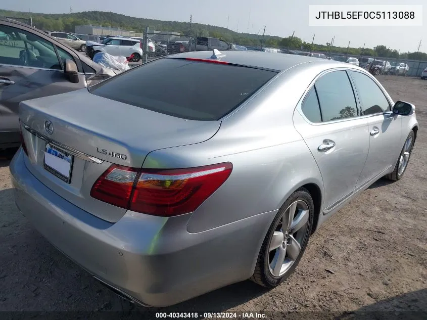 JTHBL5EF0C5113088 2012 Lexus Ls 460 460