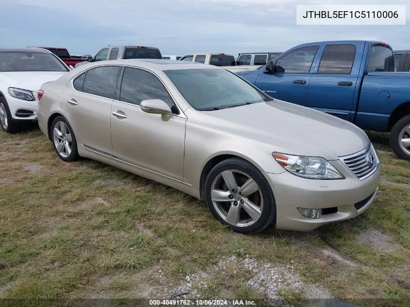 JTHBL5EF1C5110006 2012 Lexus Ls 460