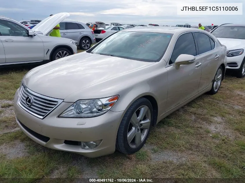 JTHBL5EF1C5110006 2012 Lexus Ls 460