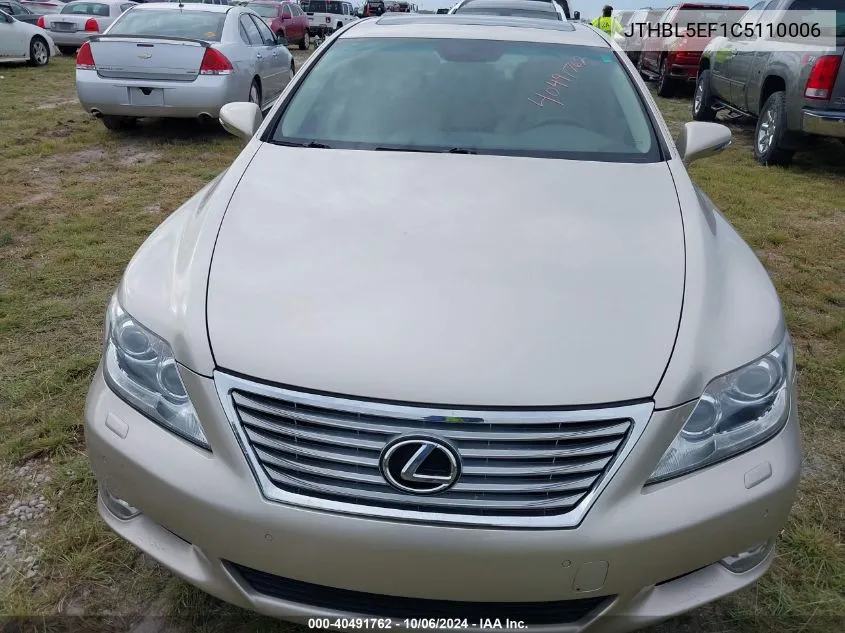 JTHBL5EF1C5110006 2012 Lexus Ls 460