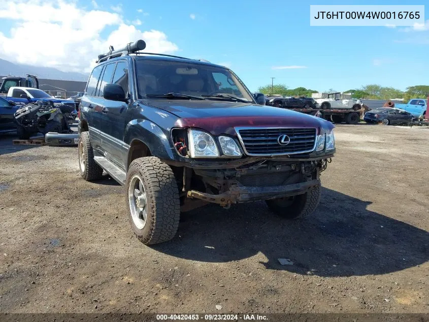 1998 Lexus Lx 470 VIN: JT6HT00W4W0016765 Lot: 40420453