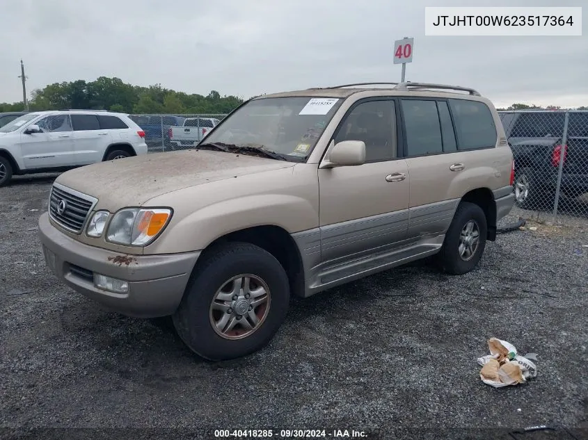 2002 Lexus Lx 470 470 VIN: JTJHT00W623517364 Lot: 40418285