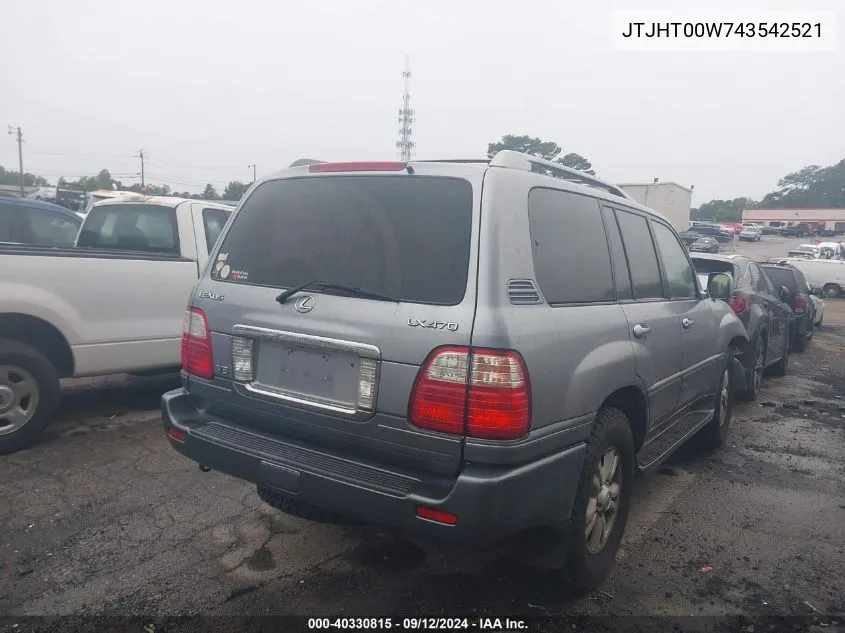 JTJHT00W743542521 2004 Lexus Lx 470