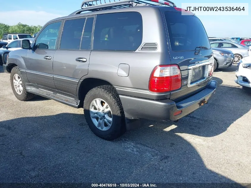 2004 Lexus Lx 470 VIN: JTJHT00W243536464 Lot: 40476518