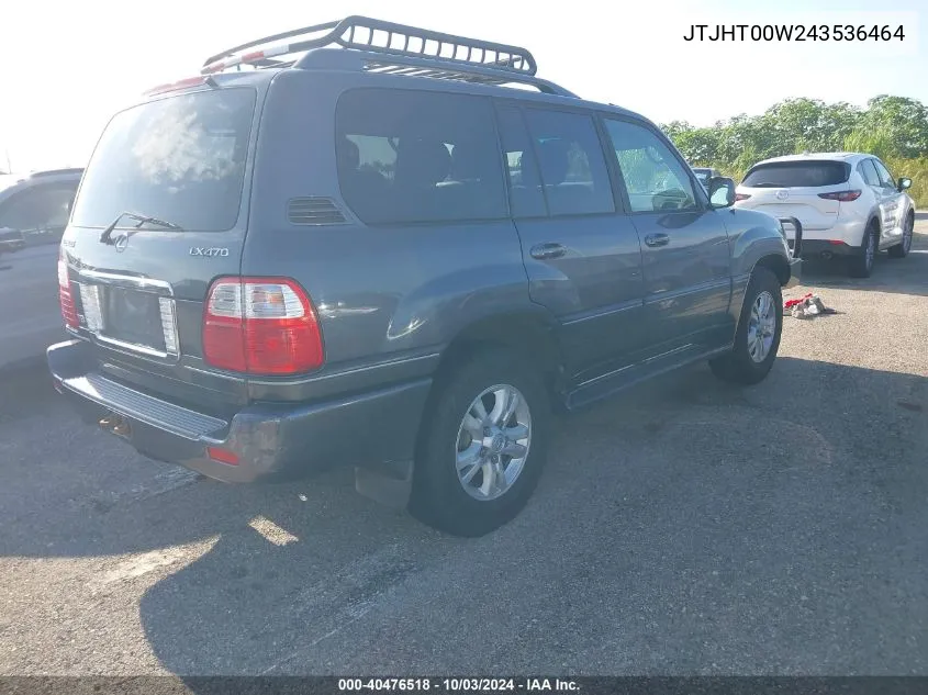 2004 Lexus Lx 470 VIN: JTJHT00W243536464 Lot: 40476518