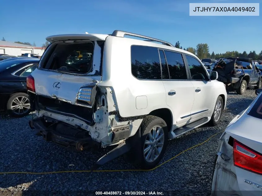 2010 Lexus Lx 570 VIN: JTJHY7AX0A4049402 Lot: 40459872