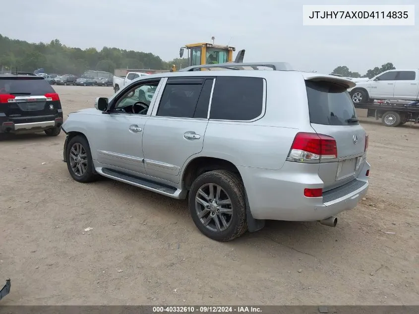 2013 Lexus Lx 570 VIN: JTJHY7AX0D4114835 Lot: 40332610