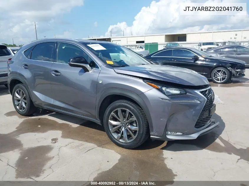 JTJYARBZ2G2041760 2016 Lexus Nx 200T F Sport