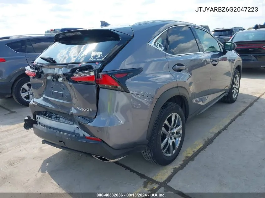 JTJYARBZ6G2047223 2016 Lexus Nx 200T