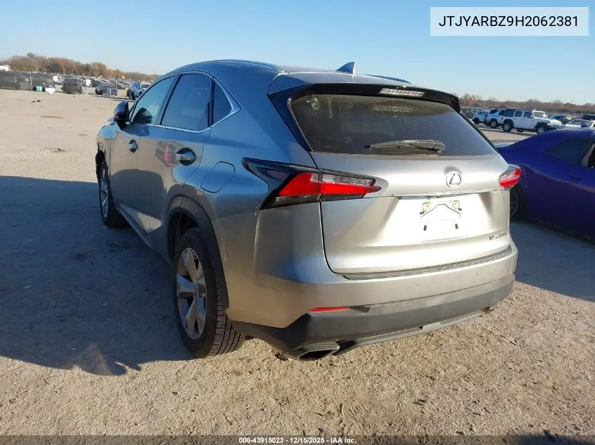 JTJYARBZ9H2062381 2017 Lexus Nx 200T