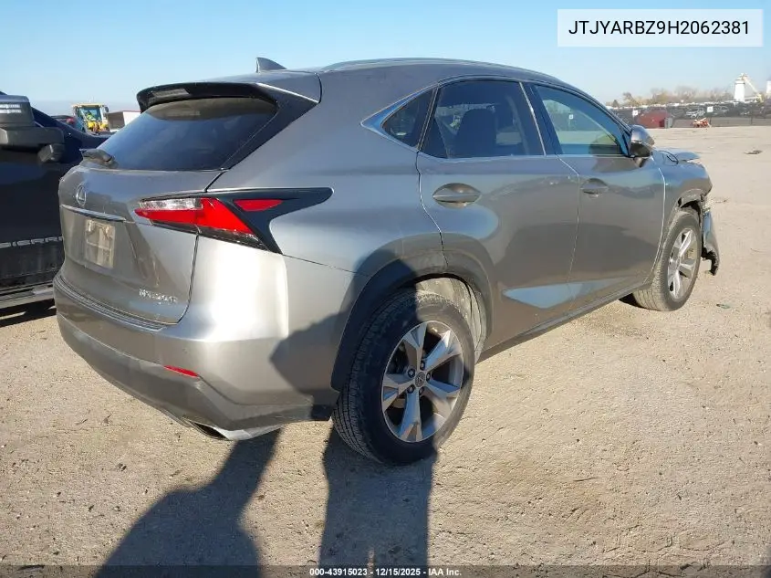 JTJYARBZ9H2062381 2017 Lexus Nx 200T