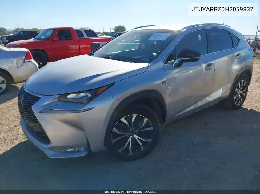 JTJYARBZ0H2059837 2017 Lexus Nx 200T F Sport