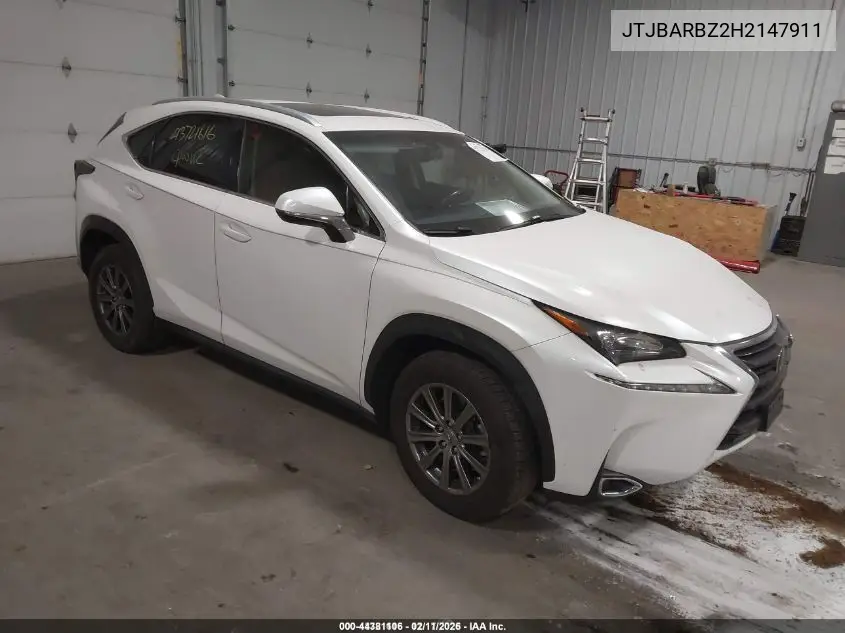 JTJBARBZ2H2147911 2017 Lexus Nx 200T