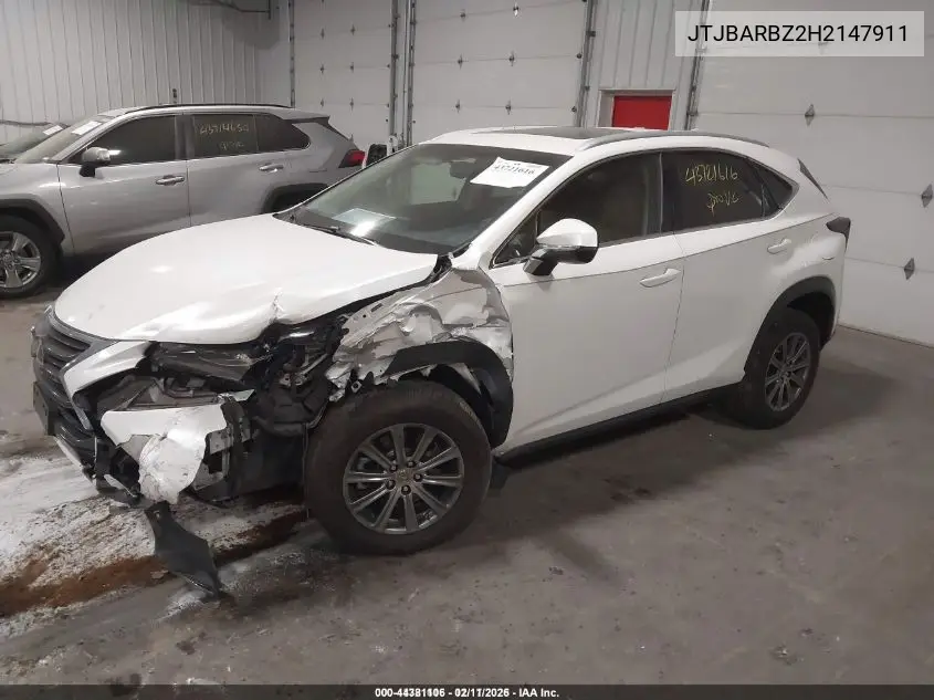JTJBARBZ2H2147911 2017 Lexus Nx 200T
