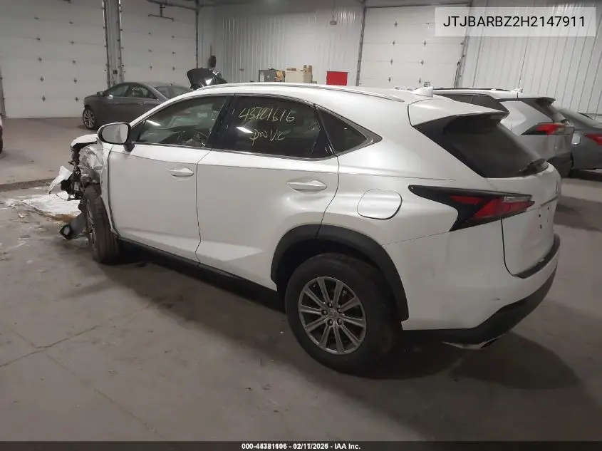 JTJBARBZ2H2147911 2017 Lexus Nx 200T