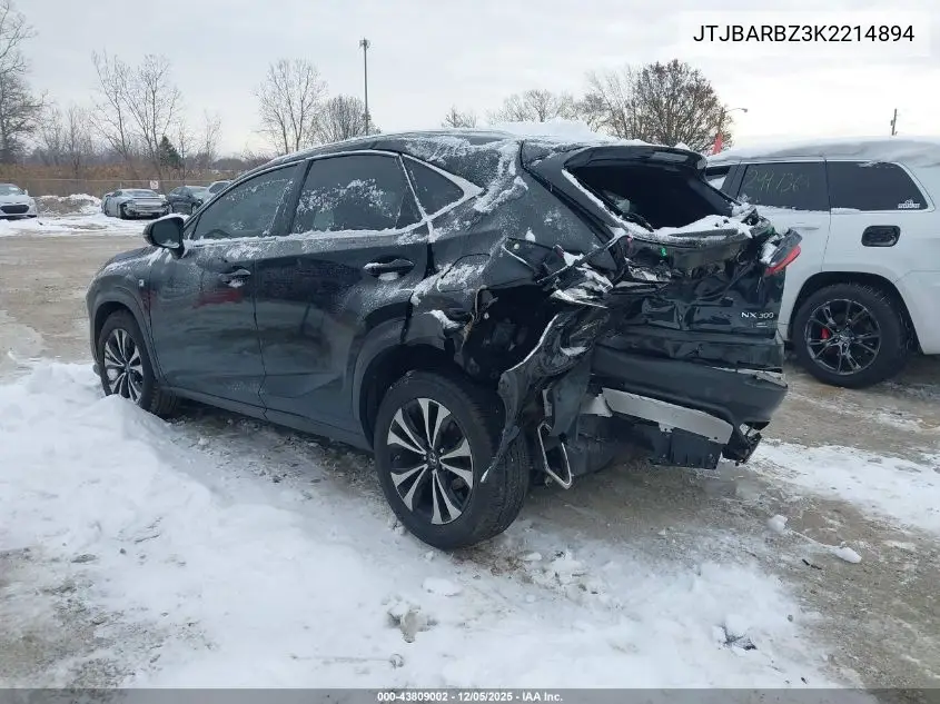 JTJBARBZ3K2214894 2019 Lexus Nx 300 F Sport