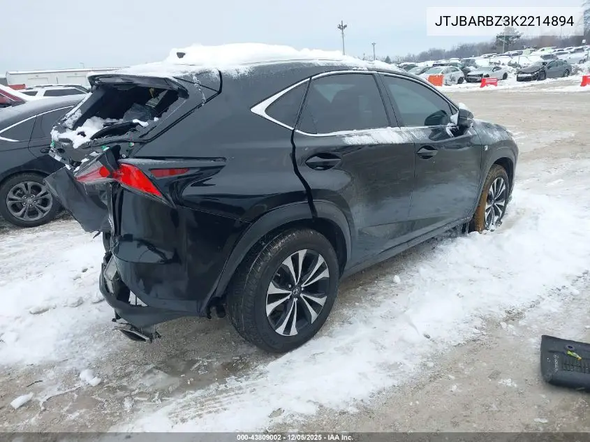 JTJBARBZ3K2214894 2019 Lexus Nx 300 F Sport