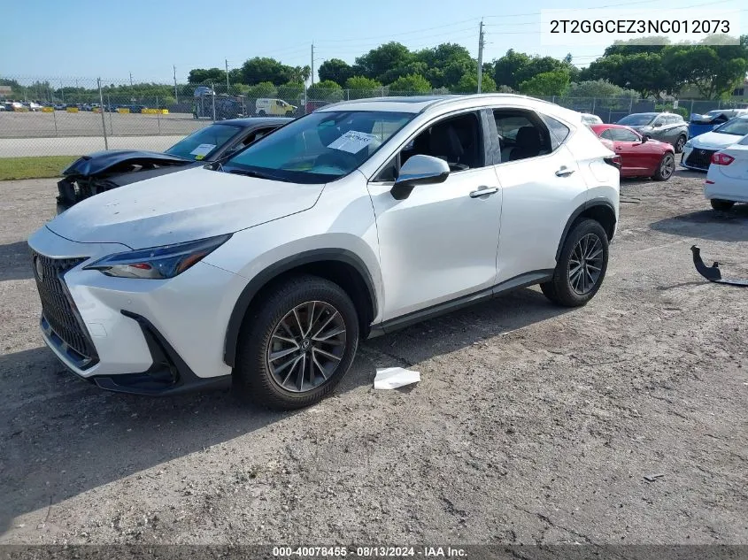 2T2GGCEZ3NC012073 2022 Lexus Nx 350 Premium