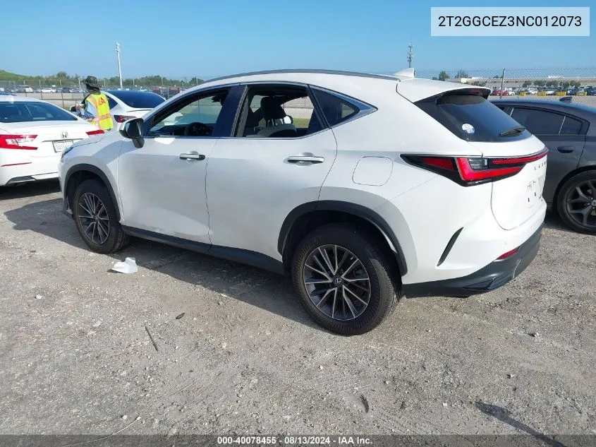 2T2GGCEZ3NC012073 2022 Lexus Nx 350 Premium