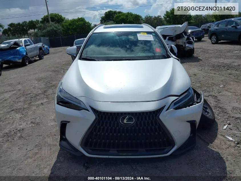 2T2GGCEZ4NC011420 2022 Lexus Nx 350 Premium