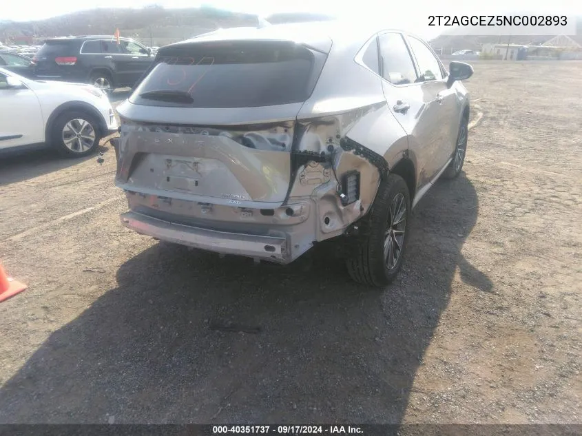 2T2AGCEZ5NC002893 2022 Lexus Nx 350