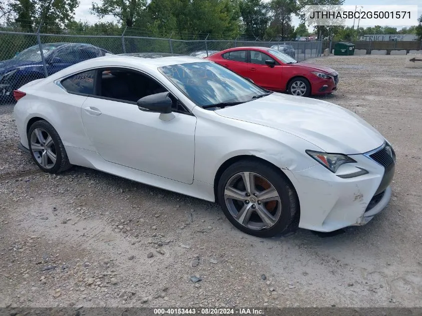 JTHHA5BC2G5001571 2016 Lexus Rc 200T