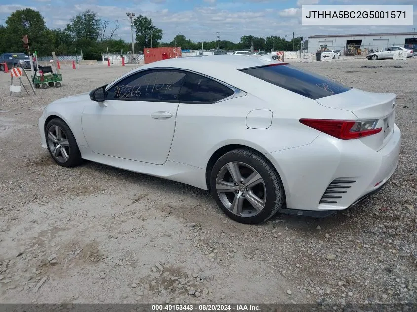 JTHHA5BC2G5001571 2016 Lexus Rc 200T