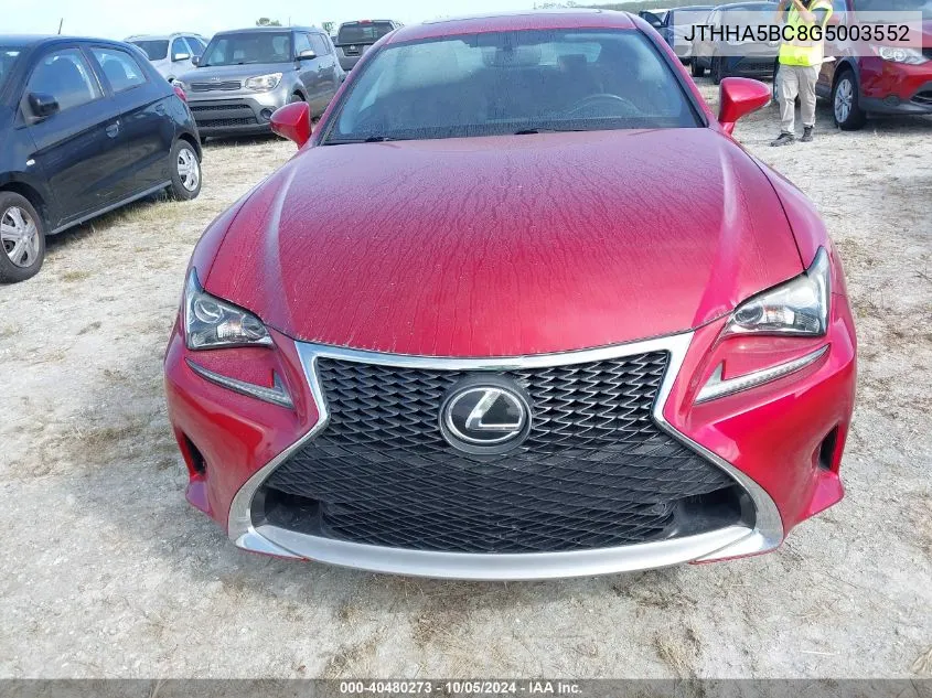 JTHHA5BC8G5003552 2016 Lexus Rc 200T