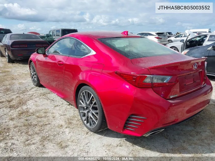 JTHHA5BC8G5003552 2016 Lexus Rc 200T