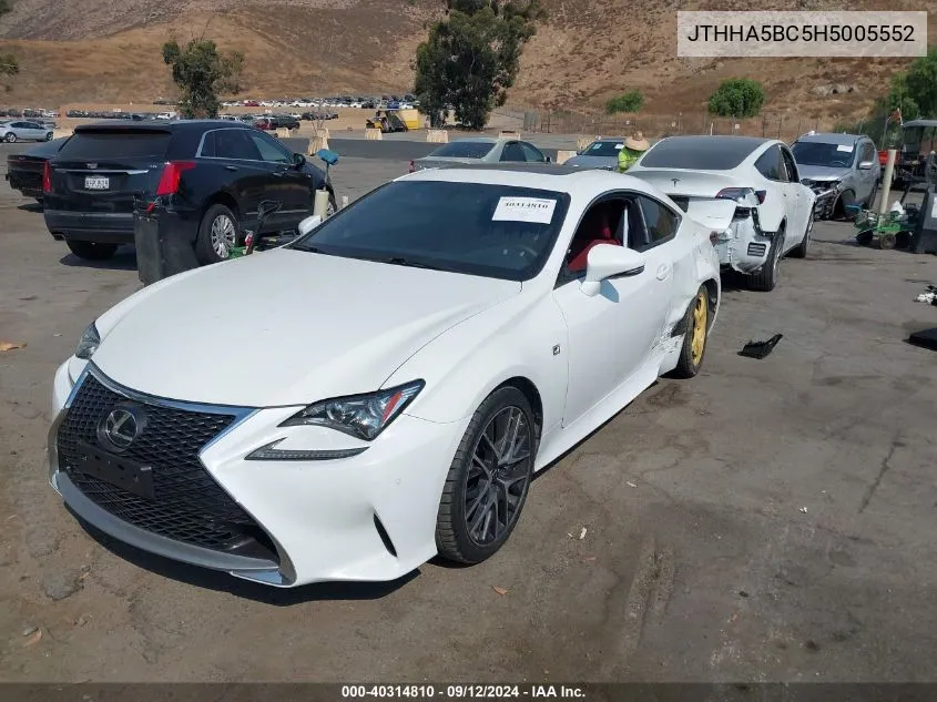 JTHHA5BC5H5005552 2017 Lexus Rc 200T