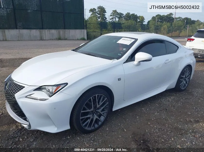 JTHSM5BC6H5002432 2017 Lexus Rc 300