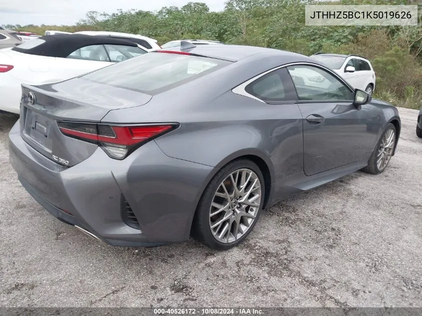 2019 Lexus Rc 350 VIN: JTHHZ5BC1K5019626 Lot: 40526172