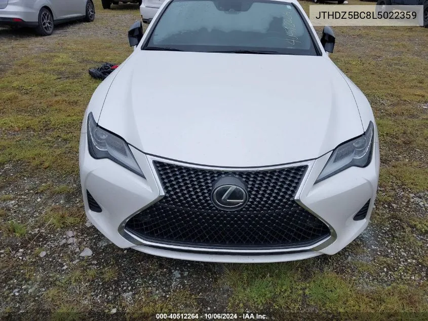 2020 Lexus Rc 350 VIN: JTHDZ5BC8L5022359 Lot: 40512264