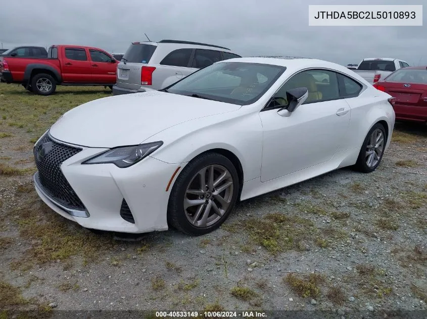 JTHDA5BC2L5010893 2020 Lexus Rc 300