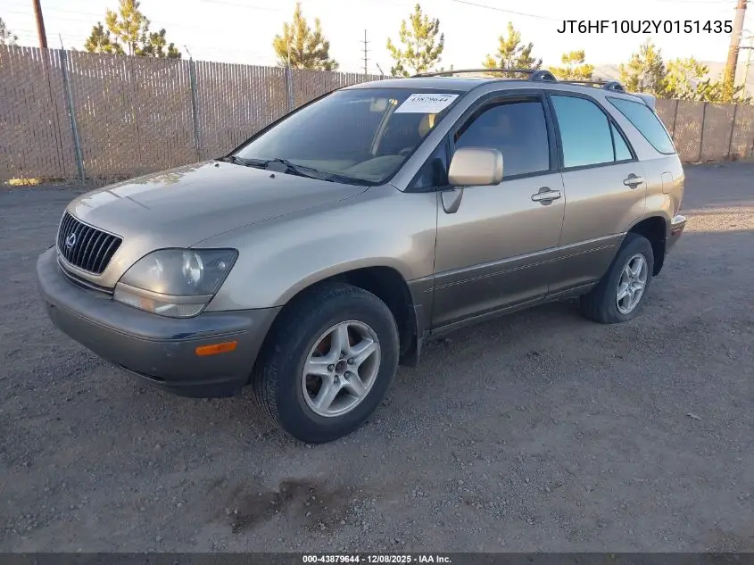 JT6HF10U2Y0151435 2000 Lexus Rx 300