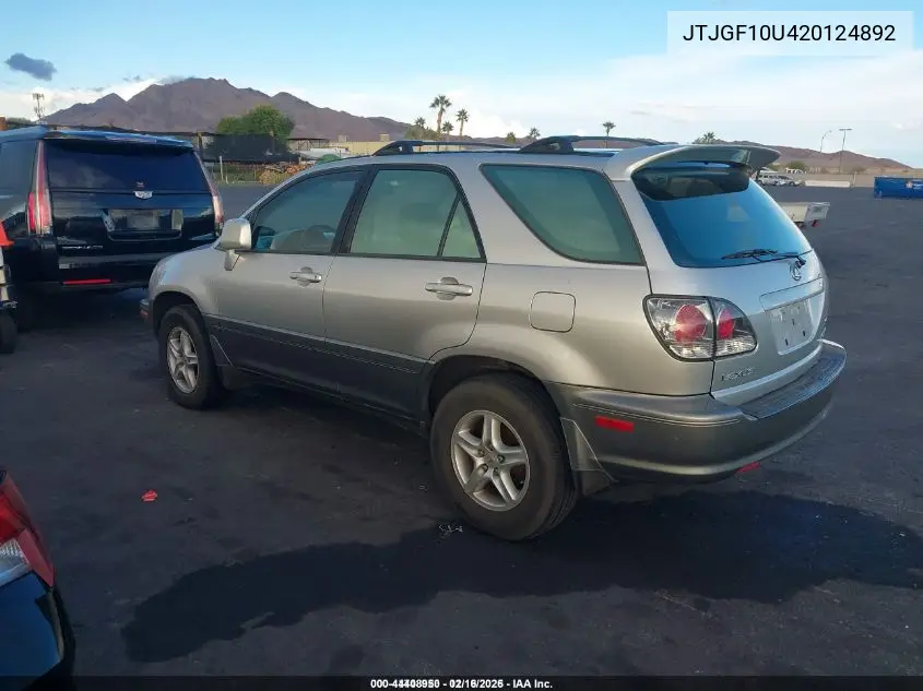 JTJGF10U420124892 2002 Lexus Rx 300
