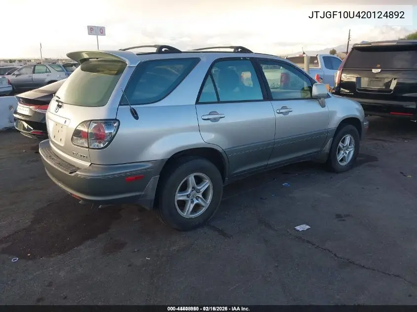 JTJGF10U420124892 2002 Lexus Rx 300