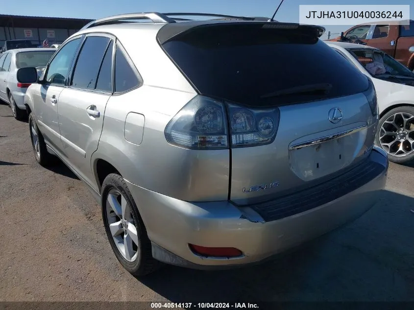 JTJHA31U040036244 2004 Lexus Rx 330