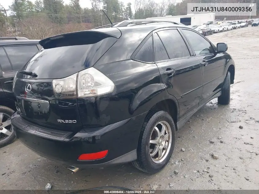 JTJHA31U840009356 2004 Lexus Rx 330