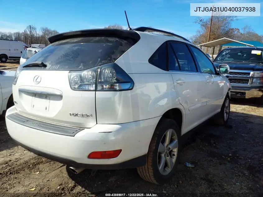 JTJGA31U040037938 2004 Lexus Rx 330