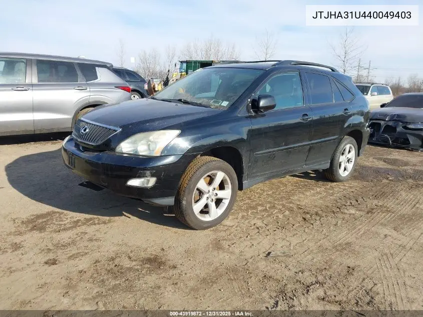 JTJHA31U440049403 2004 Lexus Rx 330