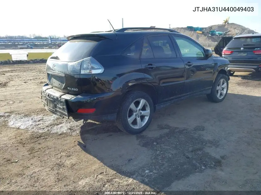 JTJHA31U440049403 2004 Lexus Rx 330