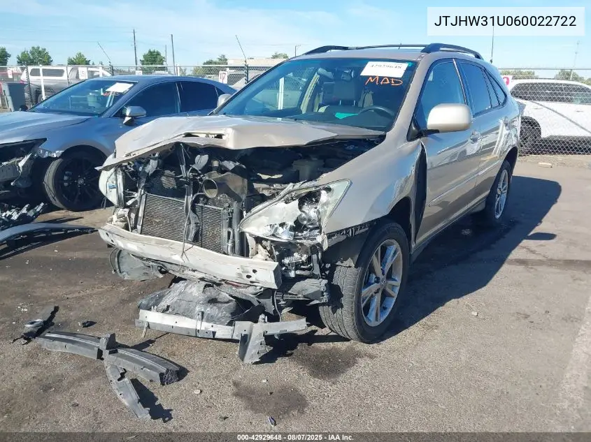 JTJHW31U060022722 2006 Lexus Rx 400H