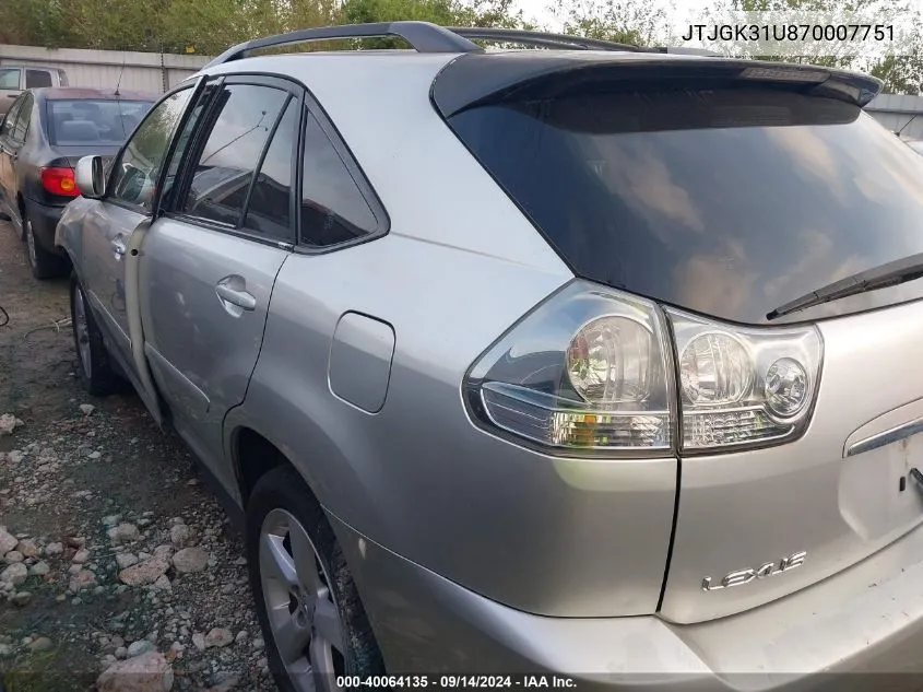 JTJGK31U870007751 2007 Lexus Rx 350