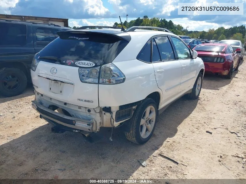 2007 Lexus Rx 350 VIN: 2T2GK31U57C009686 Lot: 40388725